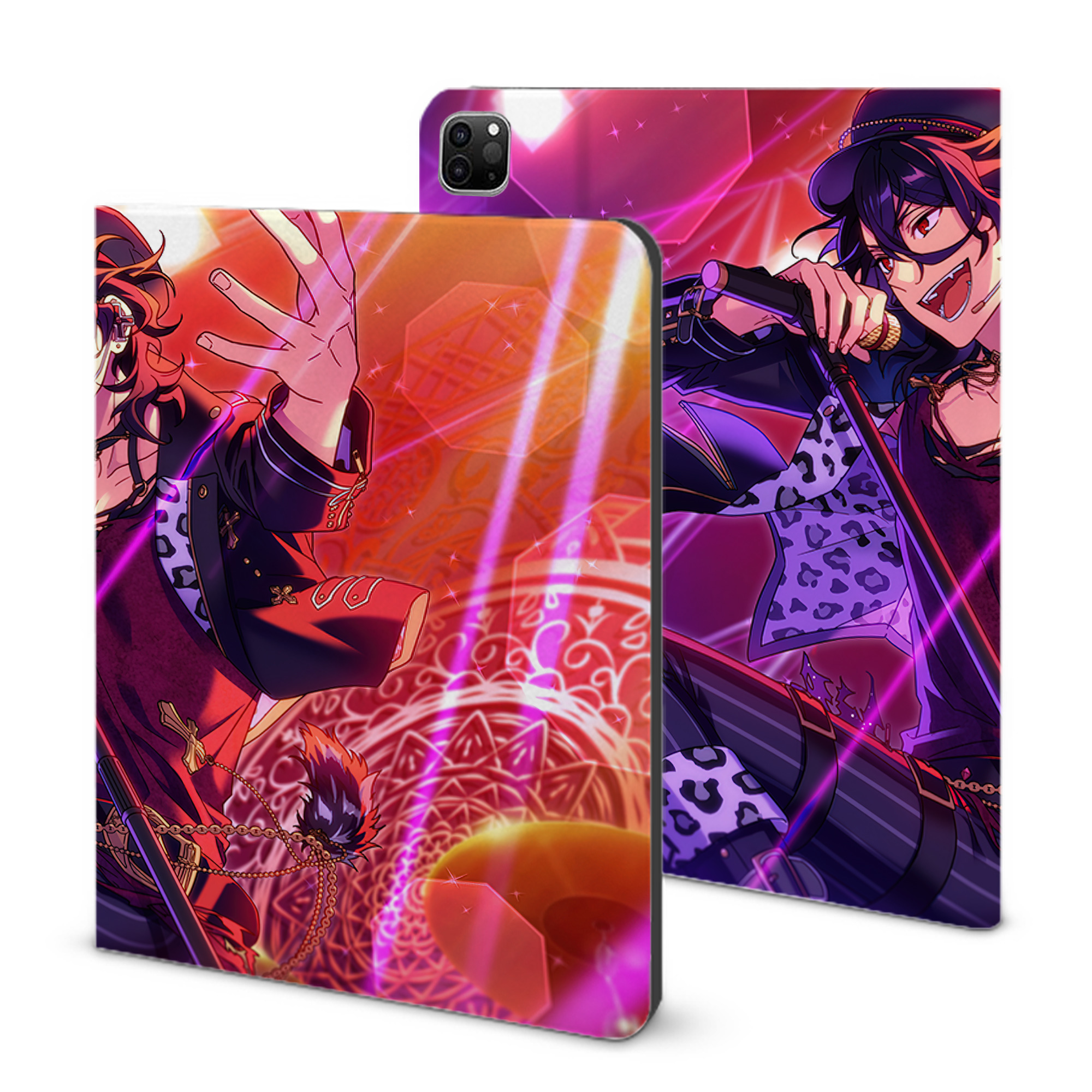 （画像用） あんさんぶるスターズ! Ensemble Stars IPad ケース ブック型 PUレザー TPU 耐衝撃 軽量 薄型 ペン収納なし 全面保護 IPad 各モデル対応